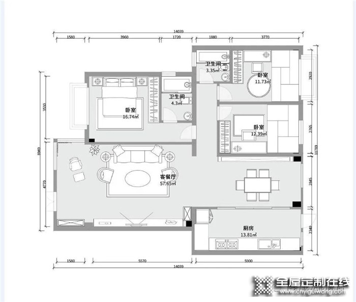 卡諾亞的極簡生活| 120㎡三室兩衛(wèi)秒殺高檔裝修