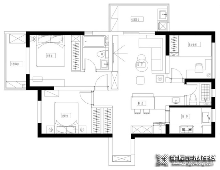 佰麗愛家分享的105㎡現(xiàn)代極簡3居室，隱形收納系統(tǒng)，兼顧顏值與實(shí)用！