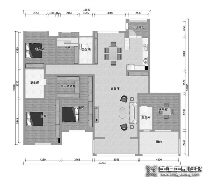 博洛尼全屋定制家裝案例 | 光影變換，呈現(xiàn)空間的通透感