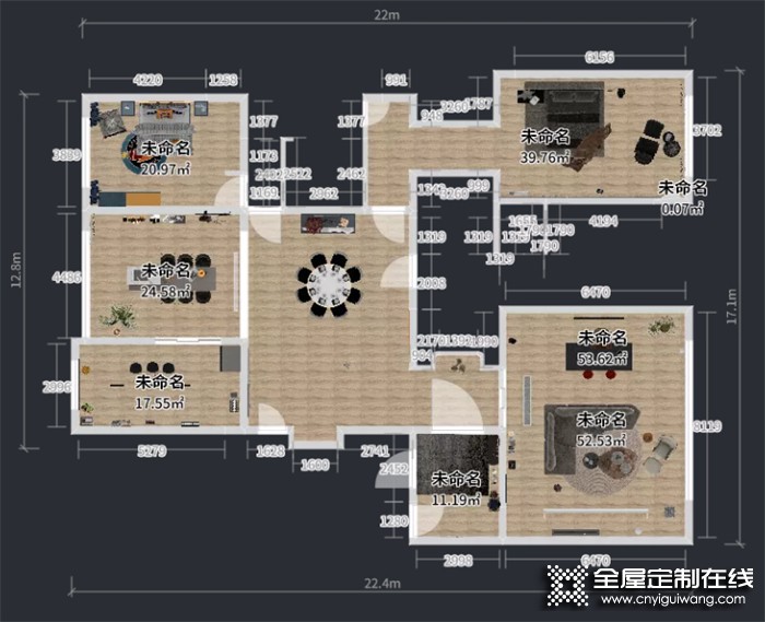 兔寶寶全屋定制281㎡簡約大平層，理想的家居生活享受