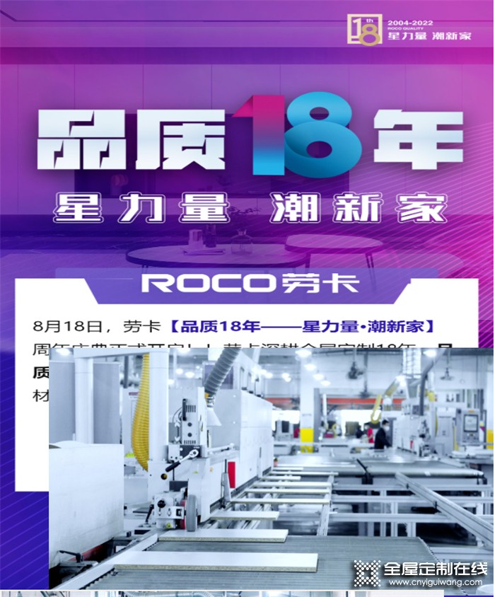 星力量·潮新家！品質18年，ROCO勞卡全屋定制周年慶好戲開場！