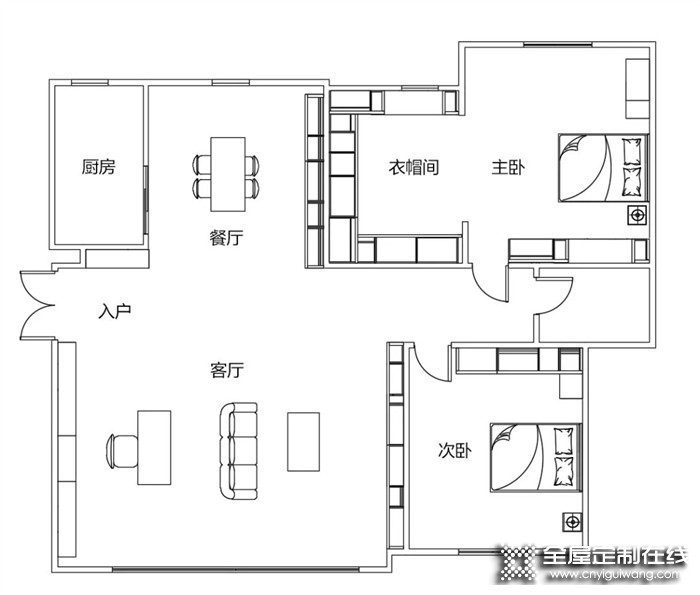 全友全屋案例丨輕奢元素+時尚配色，這套 116㎡兩室值得夸100遍！